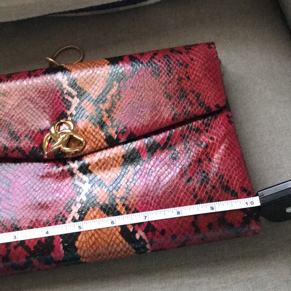 KATE LANDRY python bag oxblood snake print faux leather NWT - Picture 4 of 9